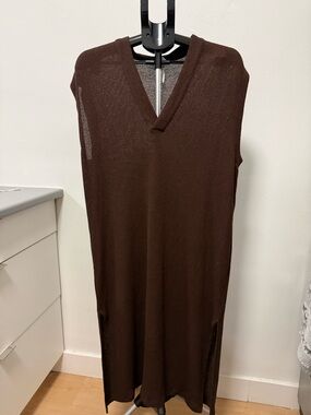 H&M Brown Sleeveless Knit Midi Dress Size M